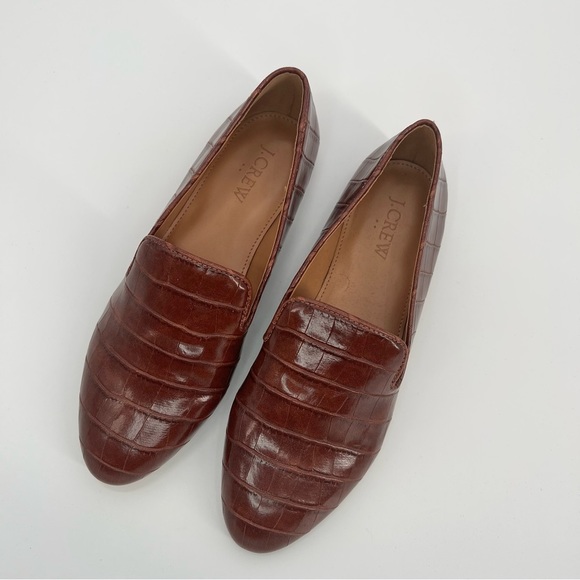 New J.Crew Crocodile-embossed smoking loafers size 6.5 - Picture 3 of 10